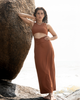 Marina Front Open Maxi Dress